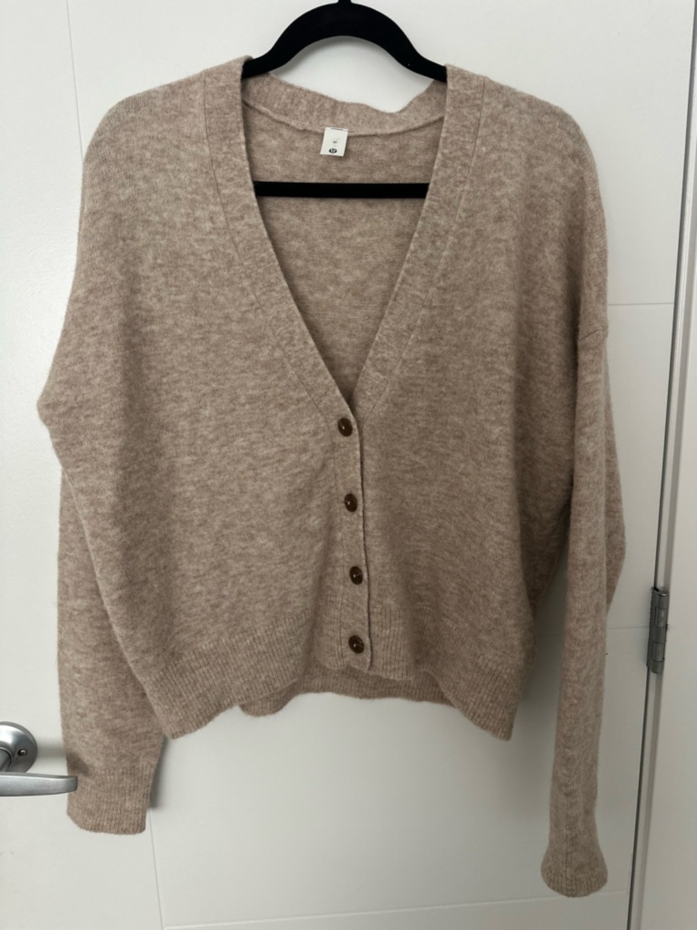 lululemon athletica Beige/Taupe V‑Neck Button Cardigan